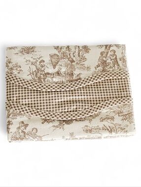 NEW Waverly Charmed Life Linen Valance in Beige and Brown. 52" Wide X 18" Long.